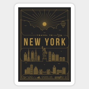 New York Minimal Lineal Poster Sticker